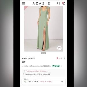 Azazie Everett Dusty Sage size A4